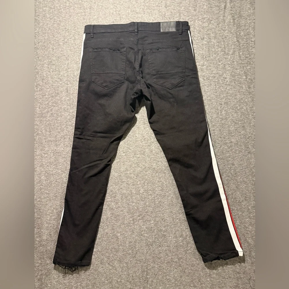 Jordan Craig Sean Legacy Edition Jeans mens 38x32 black stripe distressed Skinny